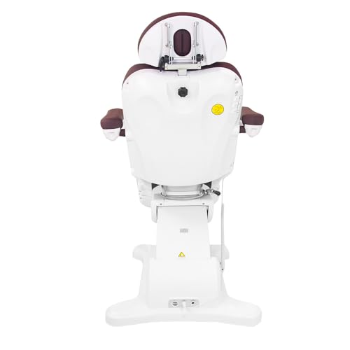 Image of SKINACT Malibu Electric Medical Spa Facial Treatment Chair /Table with 240 Swivel Base, Adjustable Backrest, Leg Rest and Wired Hand Remote Control (Wine)