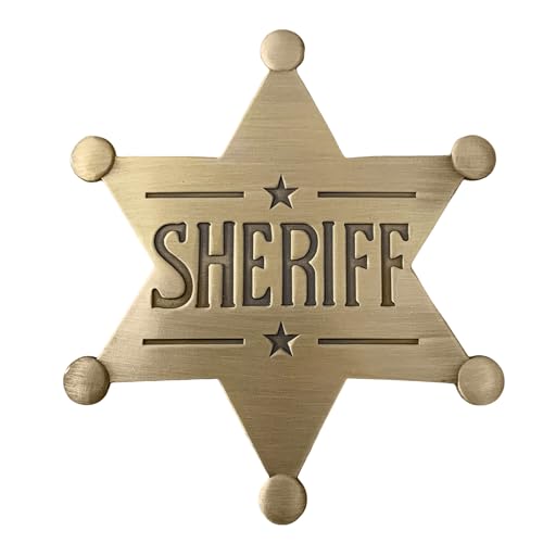 Sheriff Badge, Western Cowboy Sheriff Star Badge, Law Enforcement Costume Accessory For Halloween Cosplay Party Dress Up, Collection &Amp; Gift