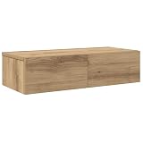 Gecheer Scaffale a Parete con Cassetti, Funzione di Stoccaggio e Esposizione, 60 x 26,5 x 15 cm, in Truciolato Rovere Artigianale, per Soggiorno Camera da Letto