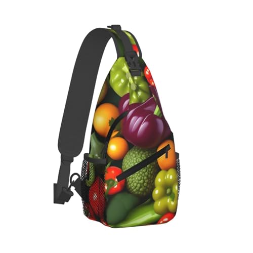 Mochila de hombro estampado de frutas y verduras para senderismo miniatura 2