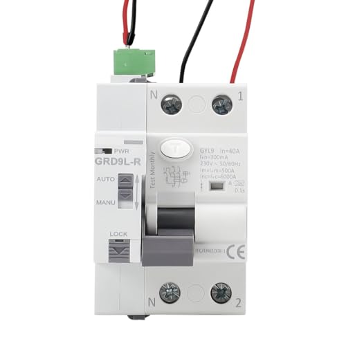 Diferencial Auto Rearmable Superinmunizado 2P 40A 300mA 6Ka. Interruptor Diferencial Rearme Automático Clase A. Reconexión Automática Super Inmunizado. INCLUYE CABLES DE CONEXIÓN. 2P 40A 300mA