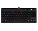 Logitech G PRO Mechanical Gaming Keyboard – Ultra Portable Tenkeyless Design, Detachable Micro USB Cable, Advanced GX Blue Clicky Switches, LIGHTSYNC RGB Backlit Keys, QWERTY UK, PC/Mac - Black