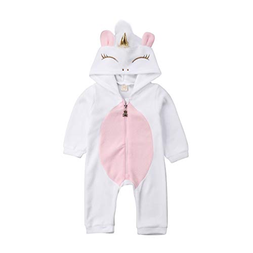 Mameluco Body d'hiver pour fille avec capuche à manches longues et motif dessins animés doux et chaud pour Noël, fête, cosplay - - 18-24 mois Cover