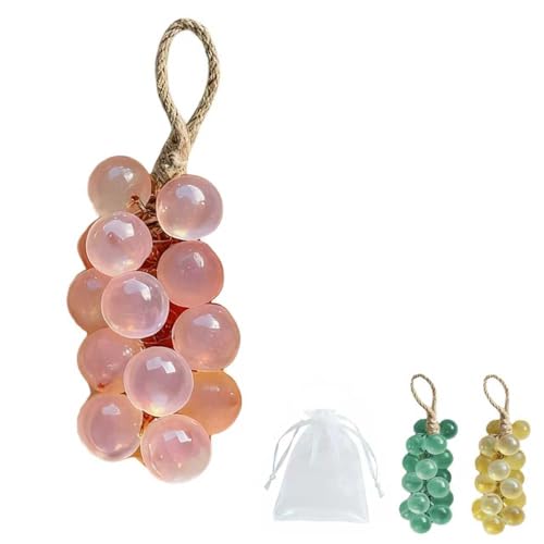 YcaeyLnaR Handcrafted Grape Soap on a Rope - Crystal Grape Cluster for Hand and Body Natural Cold Process Artisan Soaps Decorative Soap Bars Christmas Valentine Gift for Women (1 Pink)