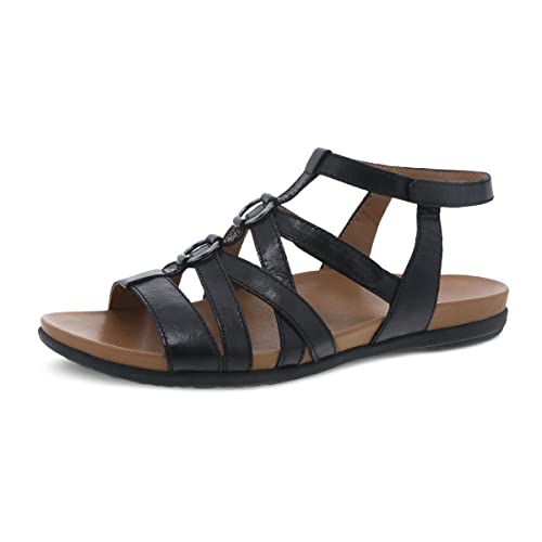 Dansko Jolene Adjustable Gladiator Sandal for Women – Leather Linings and Uppers for All-Day Comfort – Dual Density EVA Footbed and Lightweight Rubber Outsole for Long-Lasting Wear