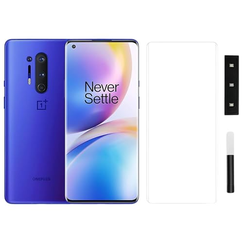 Image of Curved Tempered Glass Design for Oneplus 8 Pro Advanced Border Less Full Edge to Edge 3D Curved UV Screen Protector and Easy Installation Kit