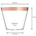 9 oz Rose Gold Plastic Cups – Pack Of 100 Clear Party Tumblers With Elegant Rose Gold Rim – Reusable & Disposable Party Supplies For Wedding, Birthday & Bachelorette Party, Baby Shower or Any Occasion