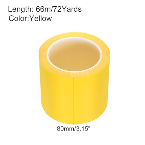 Image of uxcell 1 Rolls Yellow 3.15 Inch x 72 Yards Polyester Film Electrical Tape PET Tape High Temperature Heat Resistant Tape for Transformer Motor Wire 5S Positioning Logo,80mm x 66m