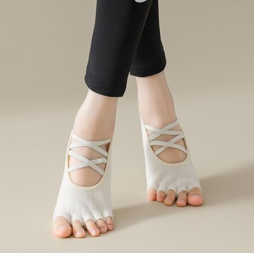 Timntts Women’S Pilates Socks With Grip Non-Slip Toeless Yoga Sock For Sports Ballet Dance Workout 4 Pack  thumb #4