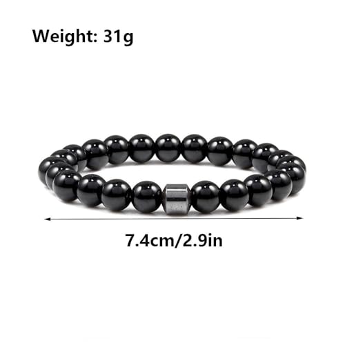 Anti Alcohol Bracelet for Men Women,Glame Stop Drinking Alcohol Bracelet,Adjustable Black Beaded Stretch Bracelets Anxiety Stress Relief Gifts4
