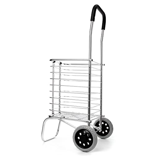 Carrinho de Feira Dobravel Aluminio Sacola Ecologica Compras Portatil Supermercado