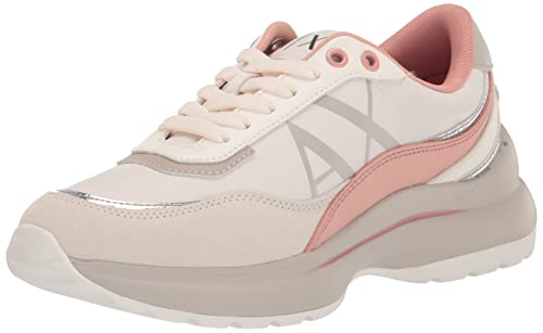 Dettagli metallici A X ARMANI EXCHANGE Acer Ntown Sneaker, Scarpe da Ginnastica Donna, Bianco Crema e Beige, 38 EU