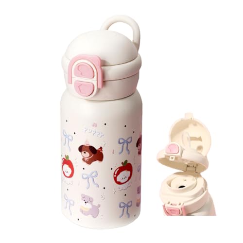 Cachorro Termo, 500 ML Taza Térmica infantil, Botella Agua Niños Acero Inoxidable, Taza de Viaje de Café a Prueba de Fugas, Interior de Acero Inoxidable, Para Café, Té y Deporte