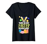 Damen Hasenohren Ostereier - Das Ist Mein Ostern Pyjama T-Shirt mit V-Ausschnitt