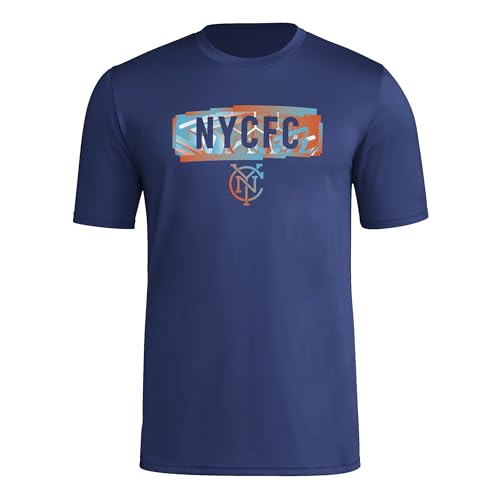 Adidas Mens New York City Fc MLS Short Sleeve T-Shirt, Navy, XL