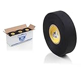 12x Schlägertape Profi Cloth Hockey Tape Team 25mm f. Eishockey, je 22 m (schwarz)