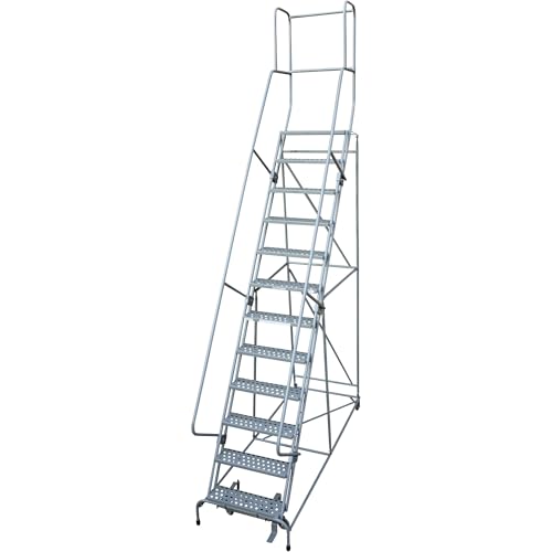 Cotterman Rolling Steel Ladder - 450-Lb. Capacity, 12-Step Ladder, 120in.H Platform, Model Number 1512R2632A1E20B4C1P3