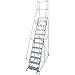 Cotterman Rolling Steel Ladder - 450-Lb. Capacity, 12-Step Ladder, 120in.H Platform, Model Number 1512R2632A1E20B4C1P3