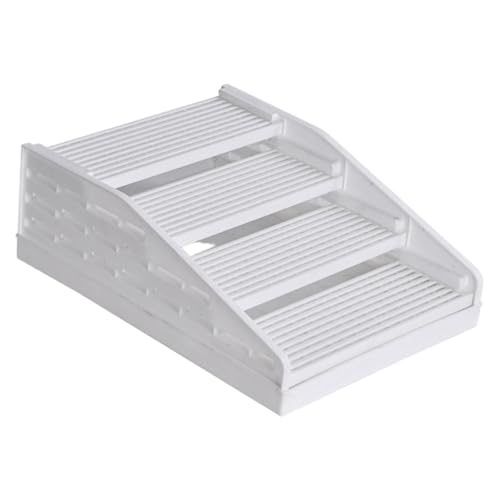 KiBcsLic 4 Steps Cat Ramp Cats Litters Stair Catcher with Function Nonslip Cats Litters Trapper Cat Step, White