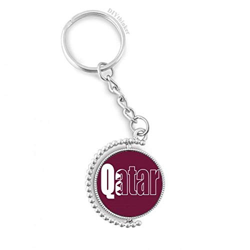 Qatar Drapeau Porte-Clé Rotatif DIYthinker 3cm x 9cm Métal Multicolore