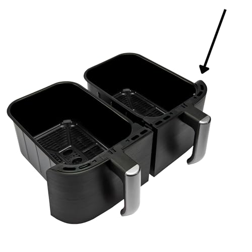 Russell Hobbs cesto de repuesto derecho para freidora de aire SatisFry con cesto doble de 9 l, 27681-56, 4.5 l de capacidad, apto para el lavavajillas, repuesto, accesorios, negro/plata N700889