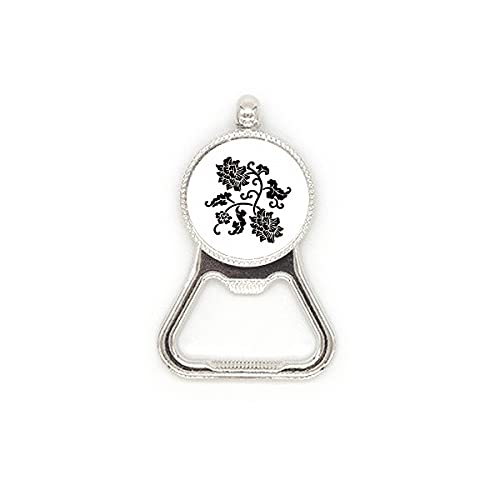 Décapsuleur en acier inoxydable à motif fleurs noires pour ouvrir vos bouteilles - 2
