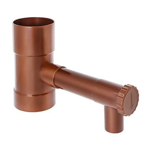 BFG Collettore acqua piovana downpipe con valvola I Collettore acqua piovana per impianto di irrigazione esterno marrone 80 mm