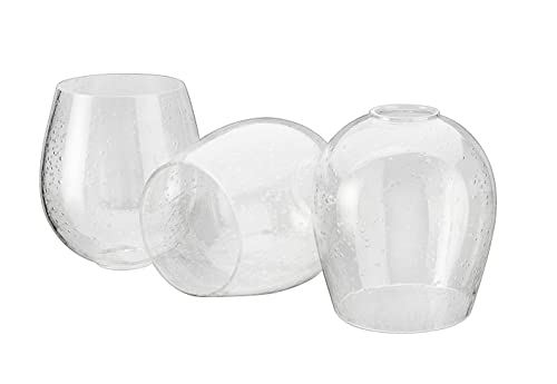 Aspen Creative 23612-03, Seeded Barrel Glass Shade, 5-1/2" Dia x 6-1/8" H/Center Hole:45mm, Set of 3
