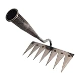 MYCENSE Landscape Weeds Puller Weeding Removal Rake Sturdy Heavy Duty Garden Hand Rake for Cultivating Vegetable Plowing Farming Lawn, 7 Tines