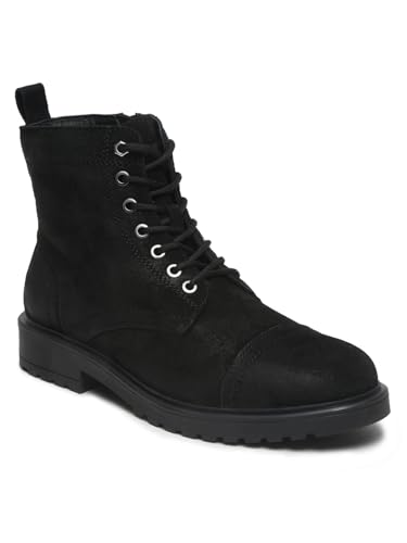 Image of TEAKWOOD LEATHERS Men's Leather Lace-up Chelsea Boot for Men, Round Toe, Blocked Heel, Textured Pattern TPR Outsole with Side Zipper | T SH TW 27