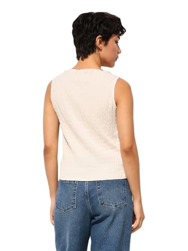 Image of ONLY Women's Textured Self-Design Sleeveless Top