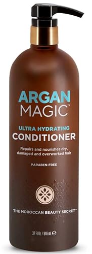 Argan Magic Ultra Hydrating Conditioner | Repairs and Protects Dry, Damaged Hair | Improves Hair Health | Safe for Color Treated and Chemically Treated Hair | Made in USA, Paraben Free, Cruelty Free (32 oz)