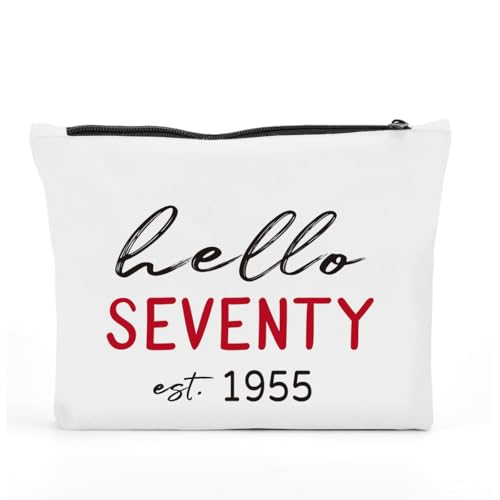 FBCCZEY Funny 70th Birthday Gifts for Women 1955 Birthday Gift Makeup Bag, Happy Anniversary 70th Birthday Party Decorations for Women Cosmetic Bag, Birthday Gifts for 70 Year Old Woman Make Up Bags