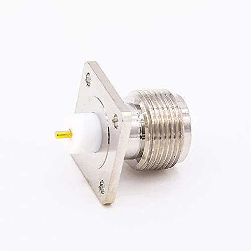 GXMRHWY N Style Connector Jack Welding Plate 4 Hole Flange Straight Solder for PCB Mount