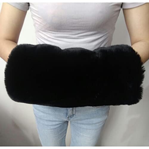 Faux Fur Hand Women Winter Warmer Fuzzy Pouch Furry Plush Muffler Thickened Comfortable Warm Winter for Women Girls Cold Weather3