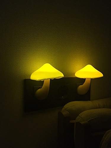 Miniatura 2 de AUSAYE Paquete de 4 luces nocturnas enchufables, luz LED de hongos para niños, adultos, dormitorio, baño, pasillo, escaleras, cocina, amarillo cálido