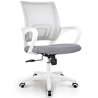 NEO CHAIR Office Desk Computer Chair Ergonomic Mesh Gaming Mid Back Seat with Comfy Lumbar Support Adjustable Height Swivel for Home Task (Grey)