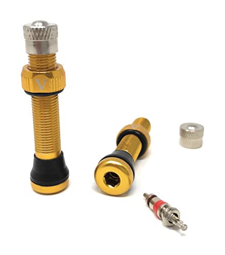 Velotubes Tubeless Schrader Valve Stems - 40Mm Gold #TOP1