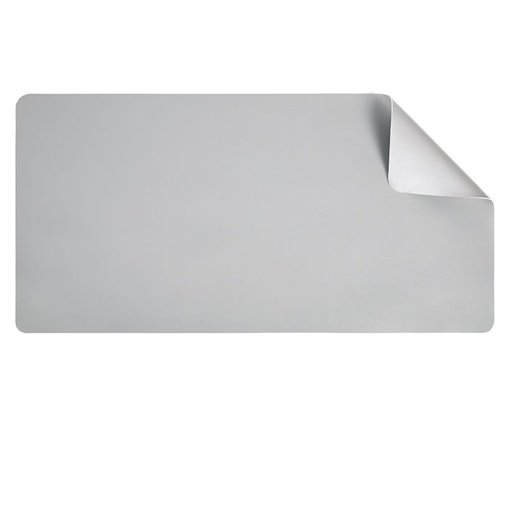 Schreibtischunterlage aus PU-Leder, rutschfeste Schreibtischunterlage für Büro und Zuhause, wasserdicht, Laptop-Schreibunterlage, hitzebeständig, Tastatur, Mauspad, Schreibunterlage (Grau, 120 x 60