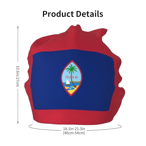 Flag of Guam Children Hip Hop Knitted Hat Kids Elastic Leisure Knit Cap Warm Sleep Beanies Black2