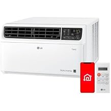 LG 8،500 BTU Dual Inverter Smart Window Air Conditioner، Cools 350 Sq. Ft. ، عملية هادئة للغاية ، ما يصل إلى 35٪ المزيد من توفير الطاقة ، Energy Star ، مع LG ThinQ, أمازون أليكسا وها جوجل ، 115 فولت