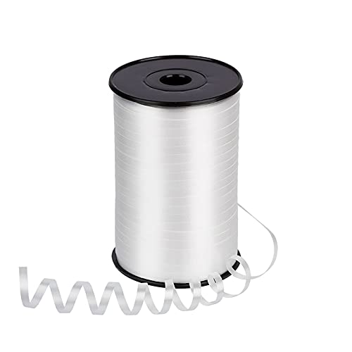 ZYOOO 5mm*500m de Bolduc Blanc,Ruban pour Attacher Ballon,Emballage Cadeau