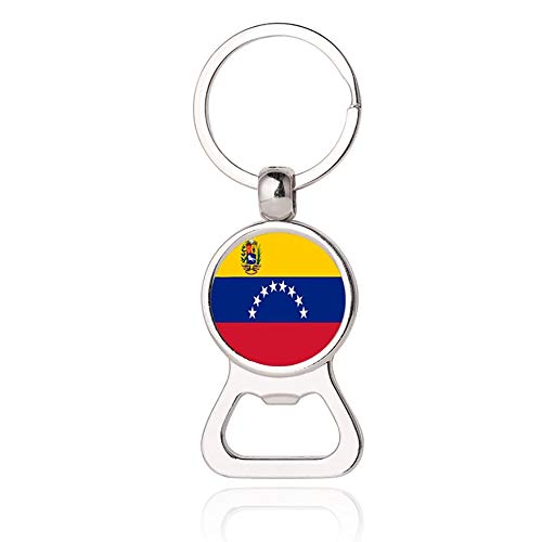 Bandera de Venezuela Abrebotellas de cerveza Metal Cristal Cristal Llavero Viaje Recuerdo Regalo Llavero Accesorios