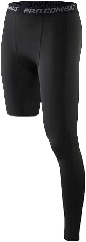 One Leg Compression Tights Long Pants Basketball Sports Base Layer Underwear Active Tight - Image 4