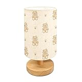 RAINFALLARING Table Lamp for Bedroom Teddy Bear Pattern Cartoon Style Pastel Color Adorable Cute Funny Modern Beside Lamp Home Decor Night Light for Nursery Office Dorm Living Room