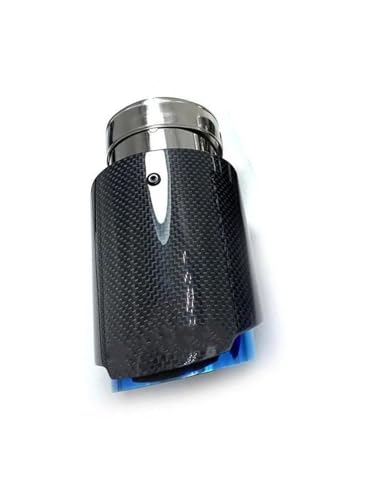 Embout d'échappement Benz en carbone véritable et acier bleu brillant