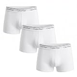 Calvin Klein Calçotets bóxer Pack de 3 Home Trunks Balanç amb Logotip en la Cintura, Blanco (White), L