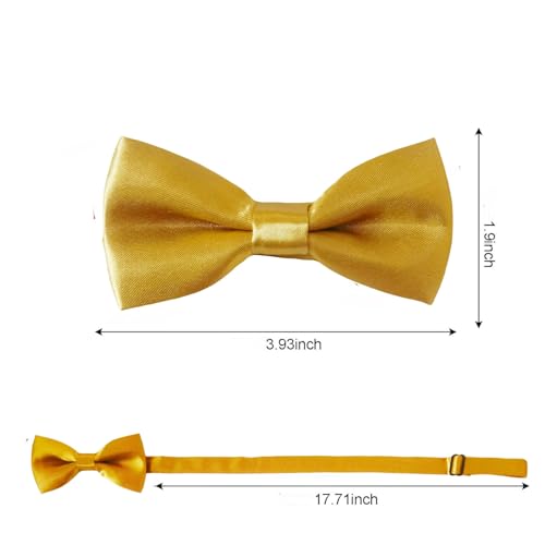 Classic Adjustable Neck Bow Tie - Solid Color Satin Bow Tie for Boy Wedding Party Dress Up2