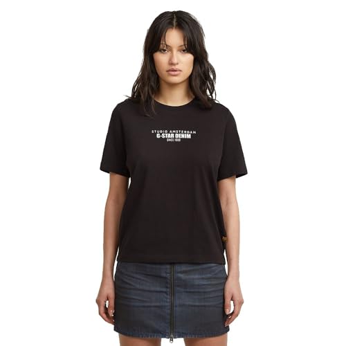 G-STAR Camiseta HD Graphic para Mujer, Negro (dk black D27976-C336-6484), XL