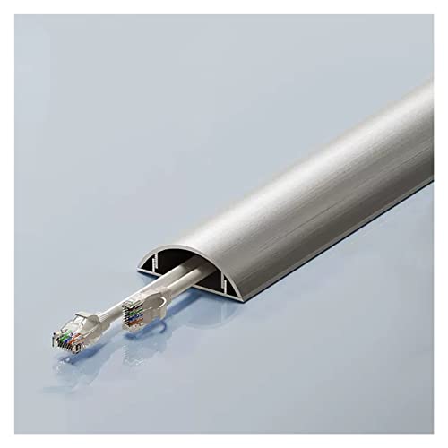 Canaleta para cables autoadhesiva de aluminio resistente al agua HAIXHX, cubierta para cables de TV y otros dispositivos, color plateado, tamaño No.3